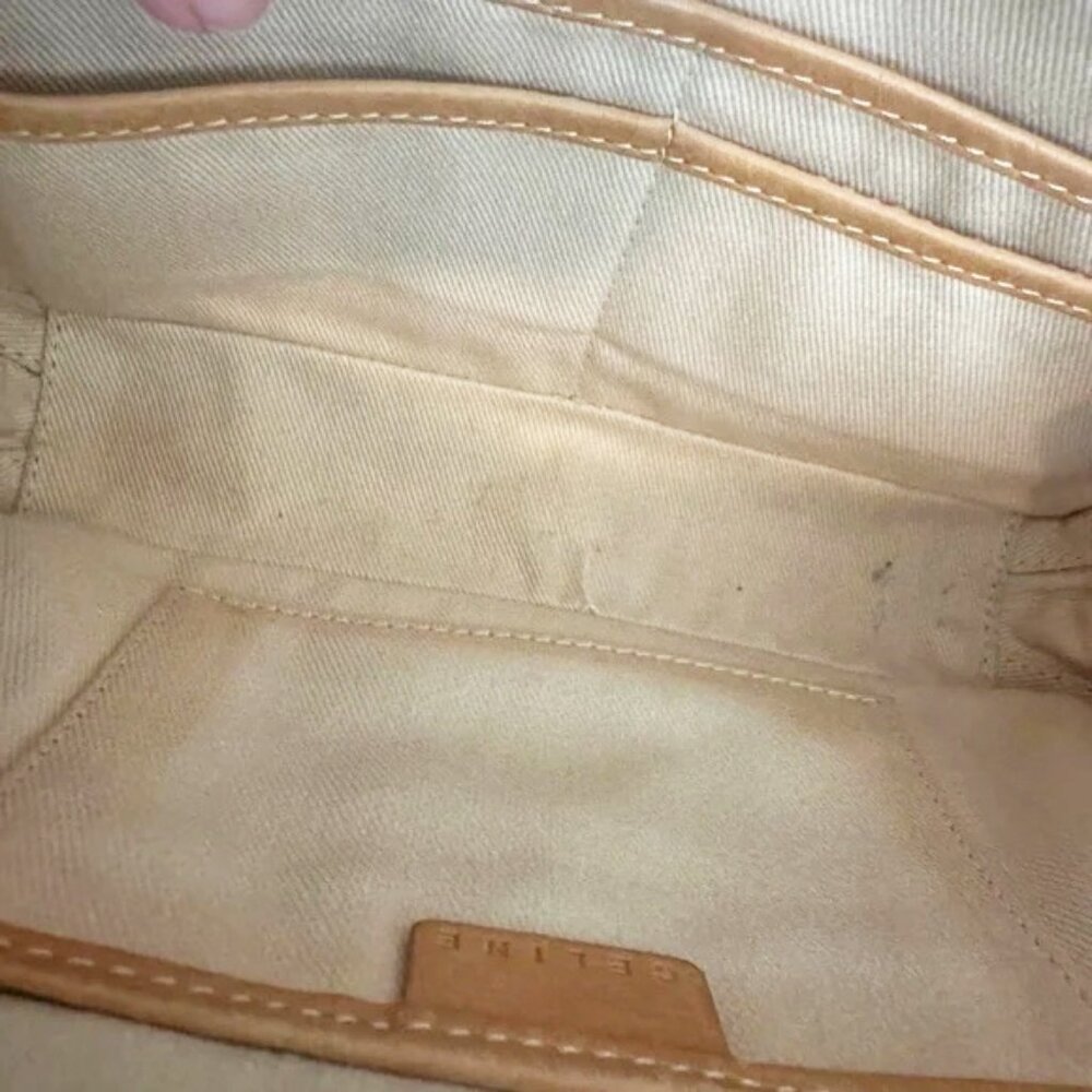 Celine VINTAGE Monogram (Macadam) Crossbody Bag – Tan/Cream - Picture 3 of 9